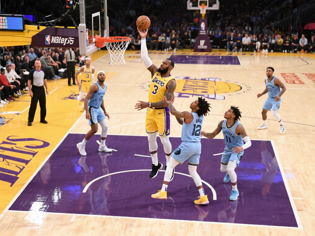 3月30日常规赛焦点战:湖人对阵灰熊精彩集锦 比赛的最后五分钟,双方进入了白热化阶段。